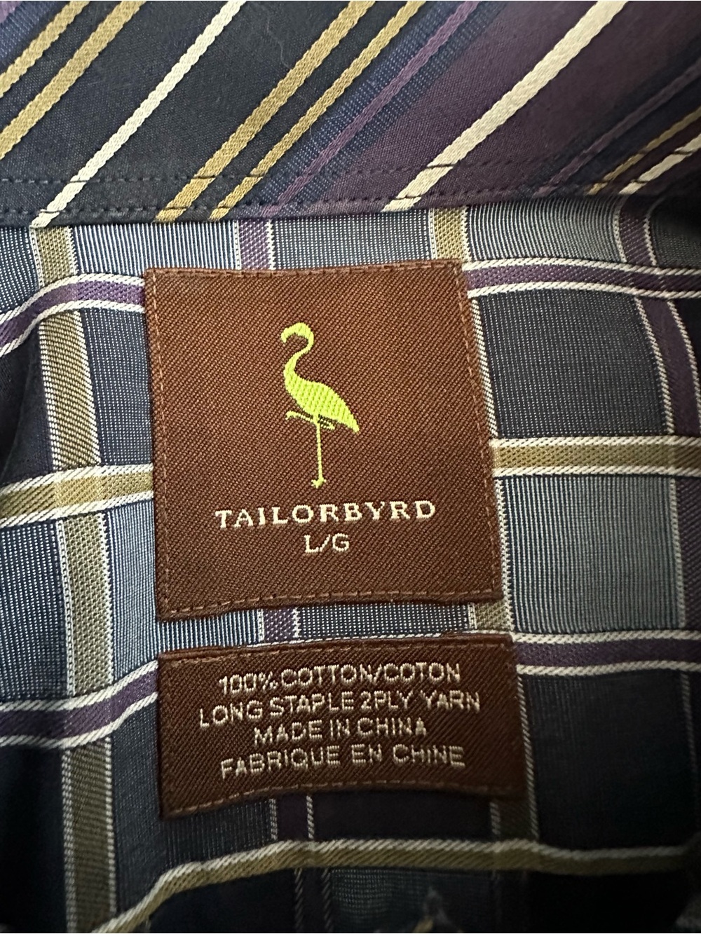 Tailorbyrd Mens Plaid Button Front Shirt Large Blue Cotton Business Casual Prep - Picture 5 of 8